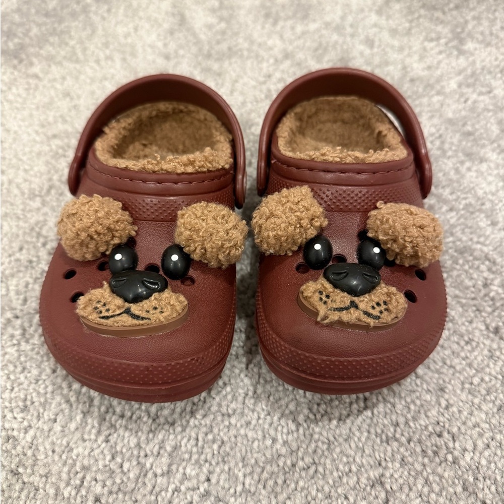 Toddler CROCS Brown Puppy Slippers